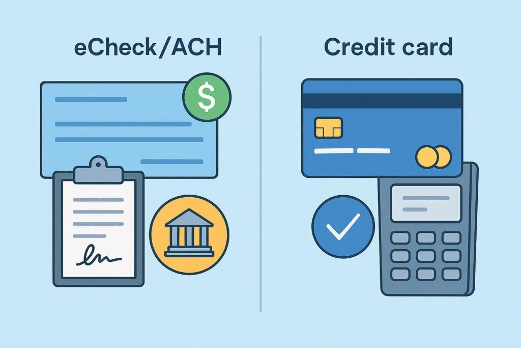 Differences Between eCheck / ACH and Credit Card Payments