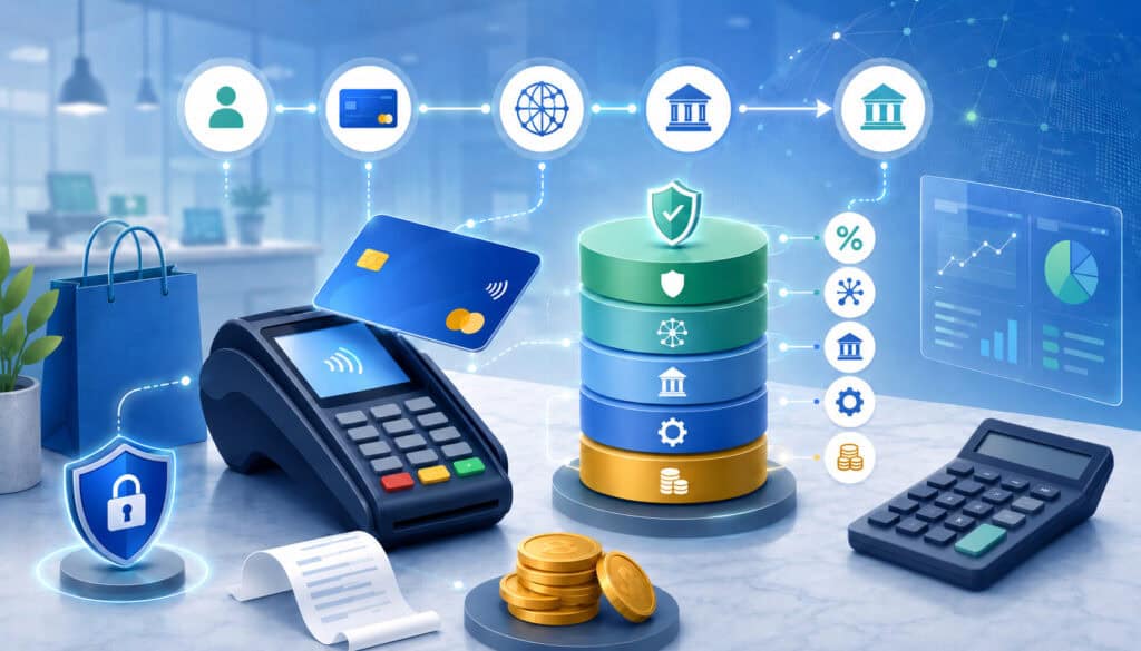 Interchange plus pricing payment flow illustration