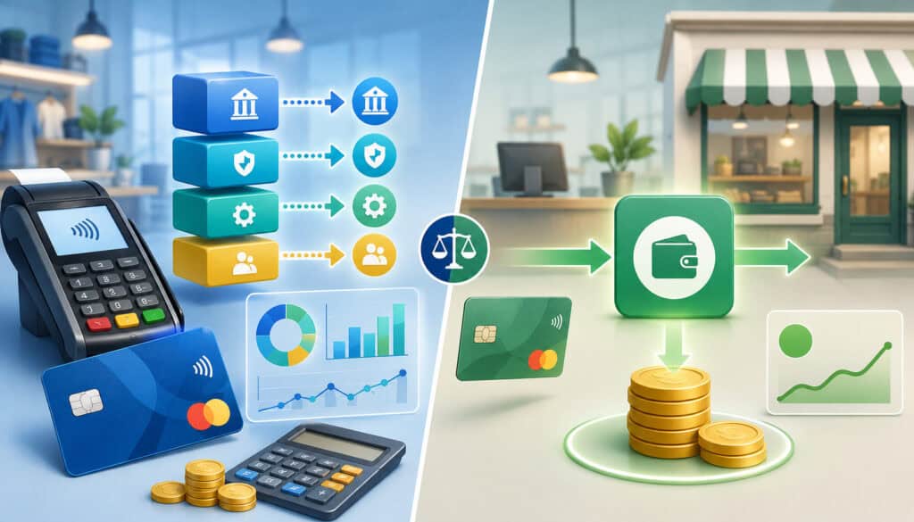 Interchange-plus vs flat-rate pricing illustration