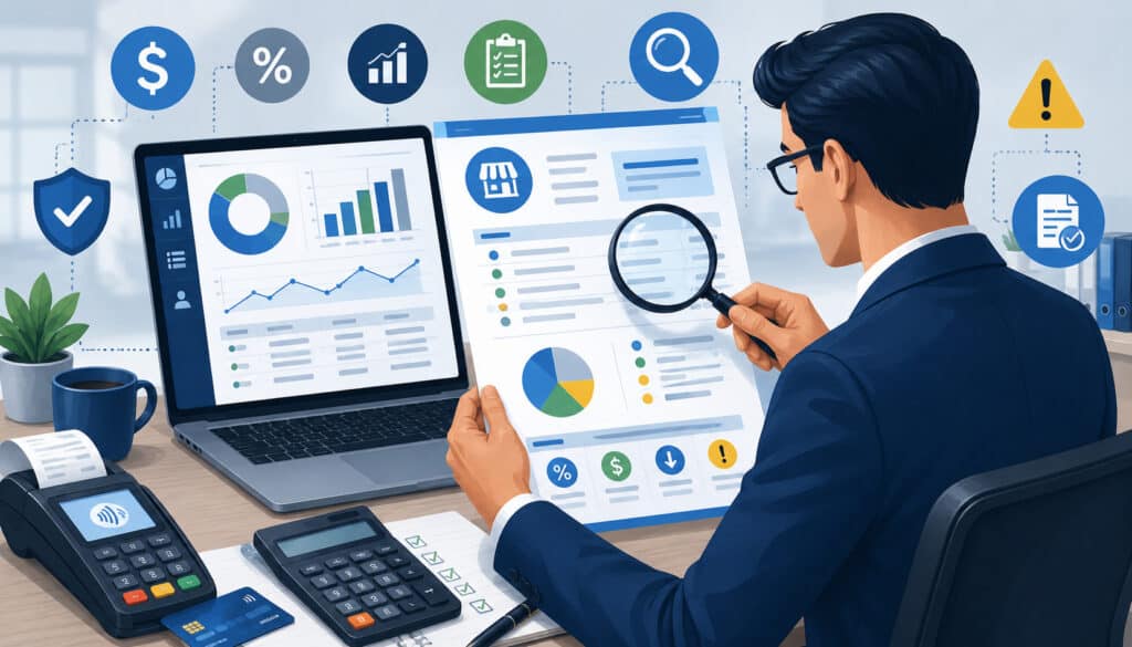 Merchant statement review illustration