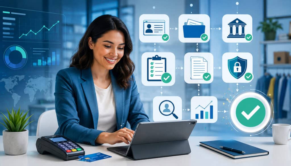 Merchant account approval requirements checklist illustration